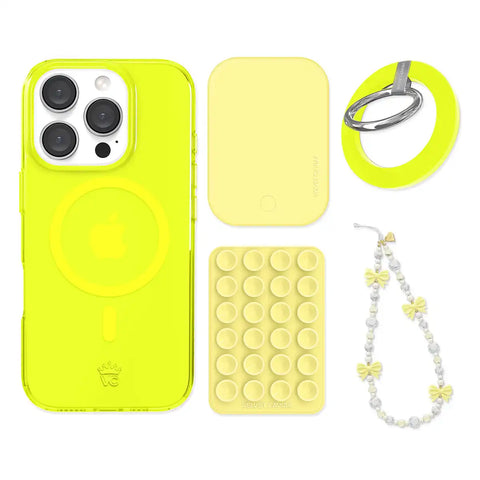 Neon Yellow iPhone Bundle Set - Grip