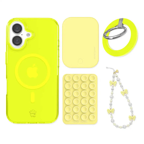 Neon Yellow iPhone Bundle Set - Grip