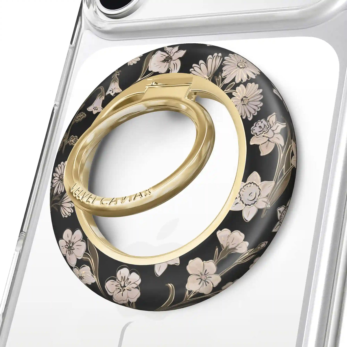 Nightbloom Gold Chrome Floral MagSafe Grip Ring