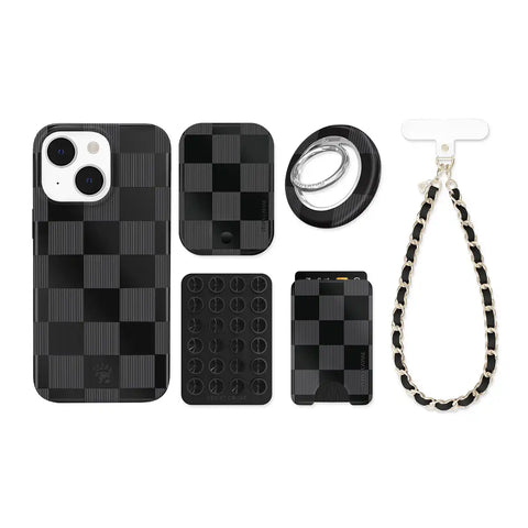 Noir Vibe Checkered iPhone Bundle Set