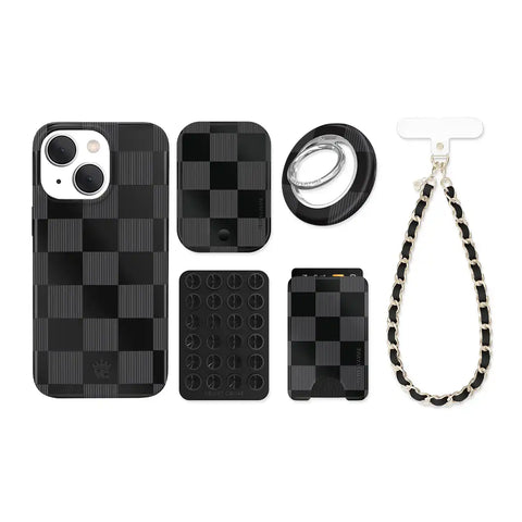 Noir Vibe Checkered iPhone Bundle Set