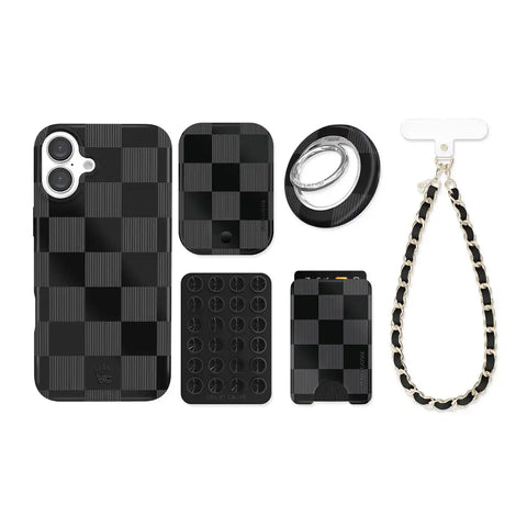 Noir Vibe Checkered iPhone Bundle Set
