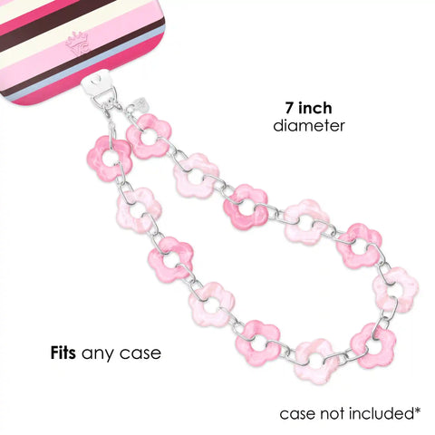 Pink Blossom Chain Phone Charm