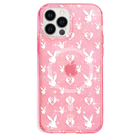 Playboy Pink Bunny Glitter iPhone Case