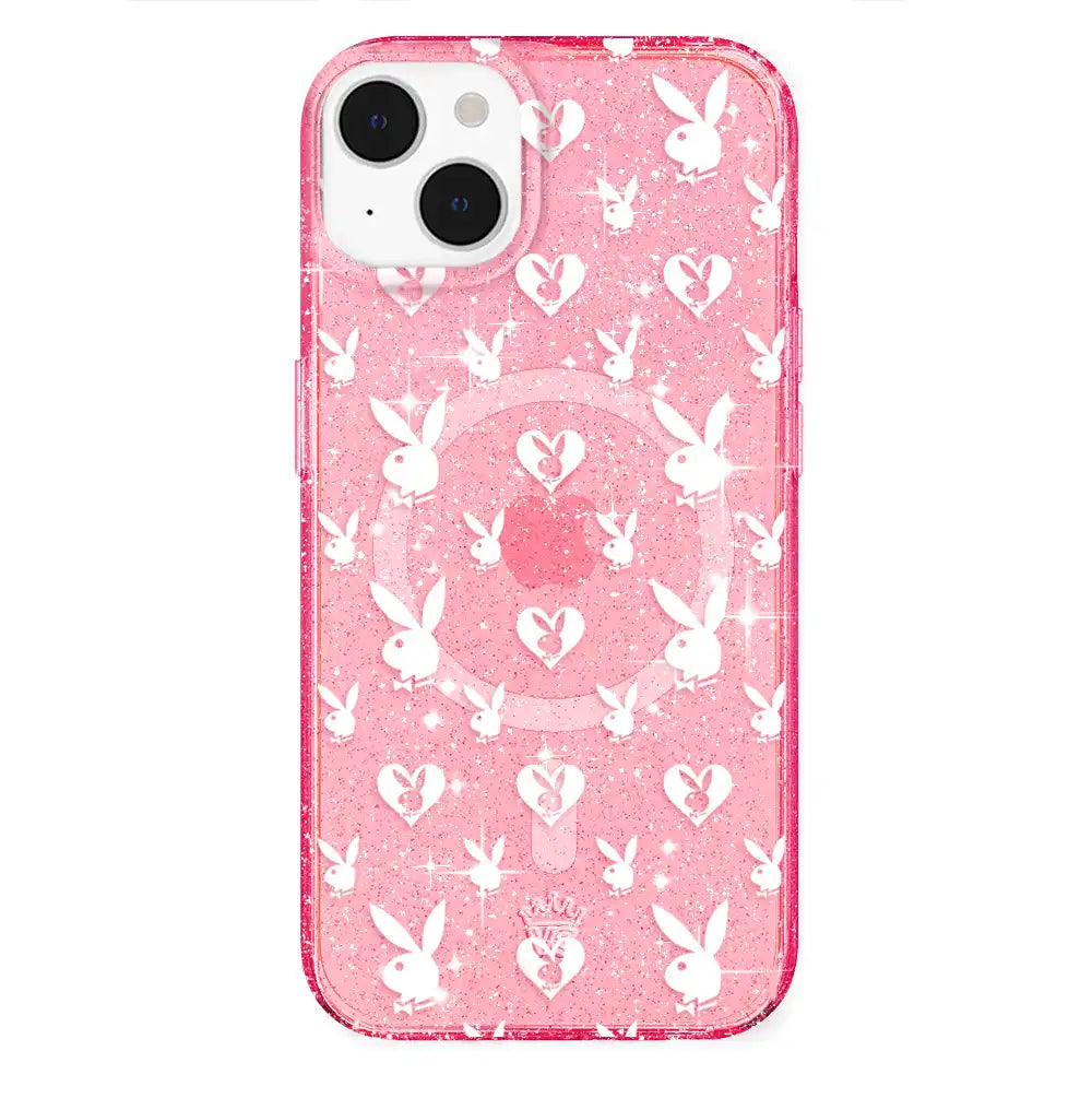 Playboy Pink Bunny Glitter iPhone Case