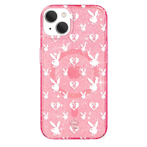 Playboy Pink Bunny Glitter iPhone Case