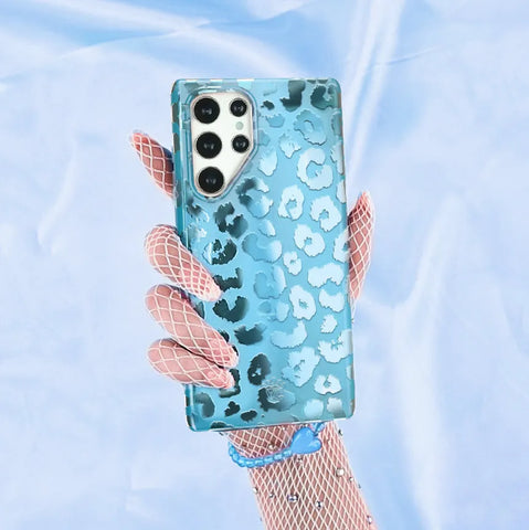 Blue Sapphire Leopard Samsung Case