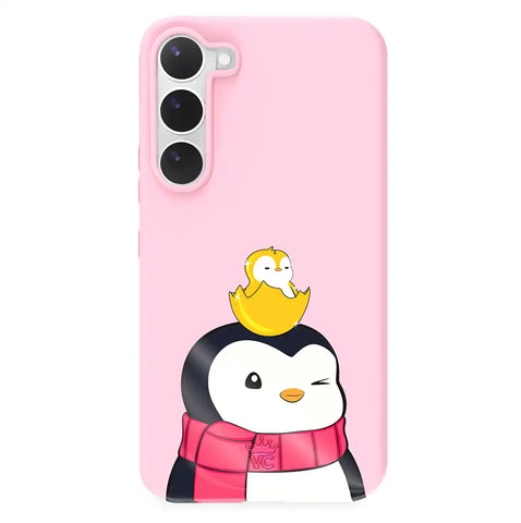 Pudgy Penguins Positive Pink Samsung Case