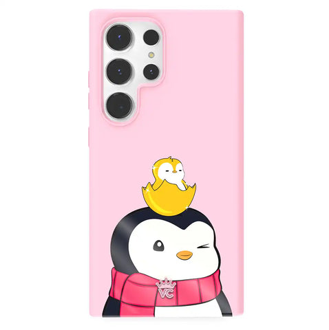 Pudgy Penguins Positive Pink Samsung Case