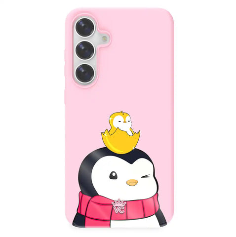 Pudgy Penguins Positive Pink Samsung Case