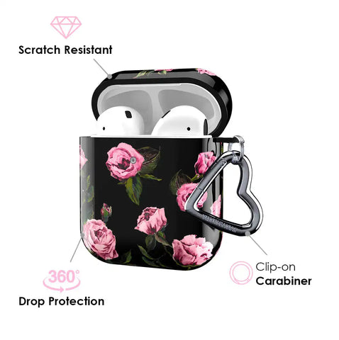 Pink Rose Floral AirPod Case