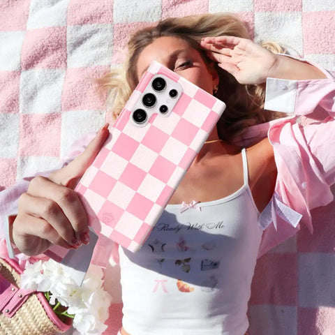 Pink Vibe Checkered Samsung Case