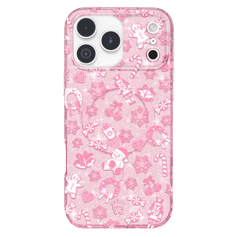 Pink Christmas Glitter iPhone Case