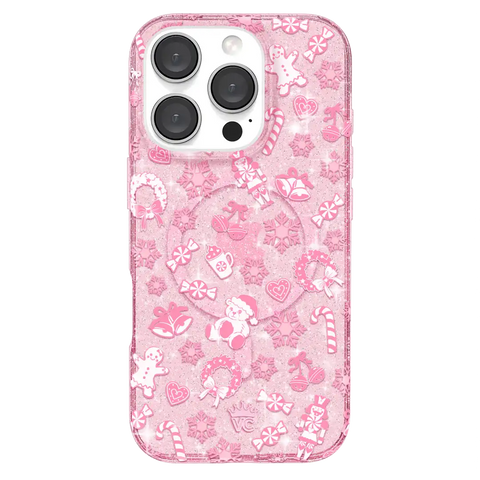 Pink Christmas Glitter iPhone Case