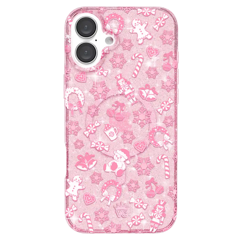 Pink Christmas Glitter iPhone Case