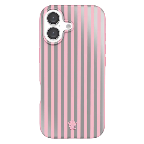 Pink Chrome Stripes iPhone Case