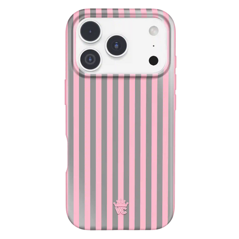 Pink Chrome Stripes iPhone Case