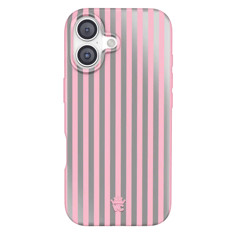 Pink Chrome Stripes iPhone Case