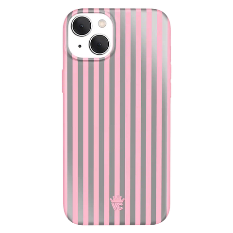 Pink Chrome Stripes iPhone Case