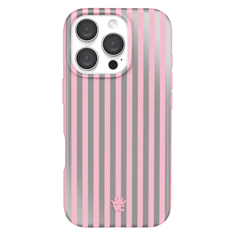Pink Chrome Stripes iPhone Case