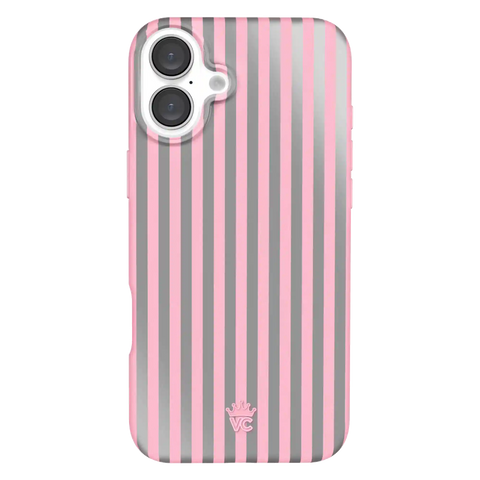 Pink Chrome Stripes iPhone Case