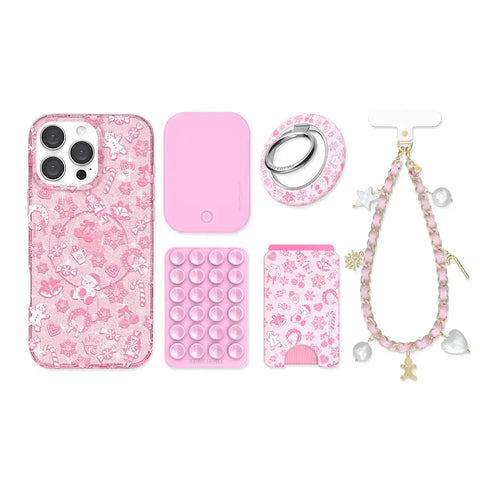 Pink Christmas Glitter iPhone Bundle