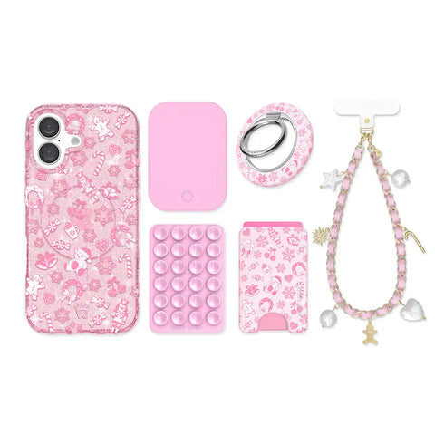 Pink Christmas Glitter iPhone Bundle