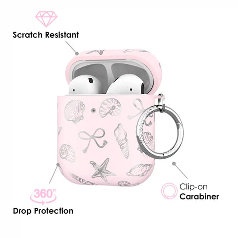 Pink Coastal Seashells AirPod Case