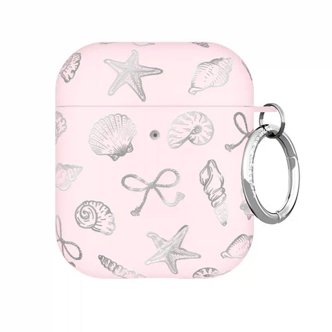 Pink Coastal Seashells AirPod Case