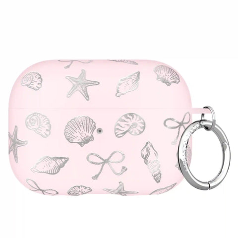 Pink Coastal Seashells AirPod Case