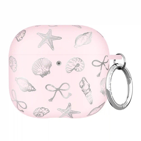 Pink Coastal Seashells AirPod Case