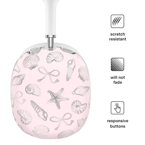 Pink Coastal Seashells AirPod Max Case