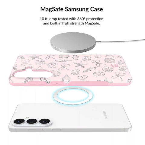 Pink Coastal Seashells Samsung Bundle Set