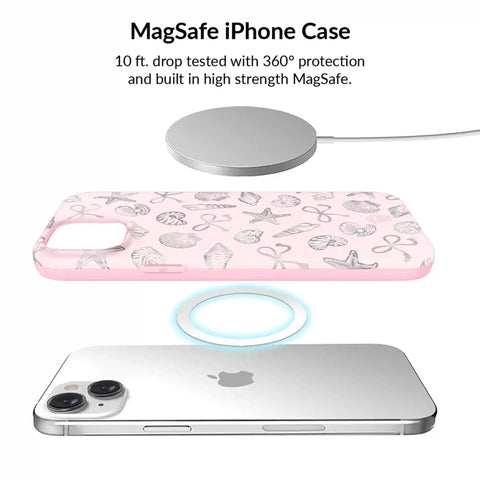 Pink Coastal Seashells iPhone Bundle Set