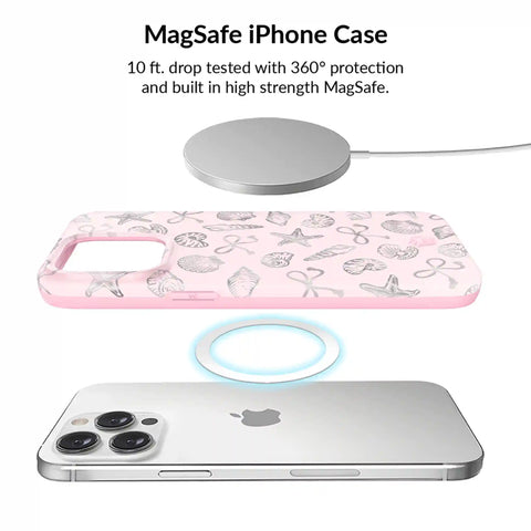 Pink Coastal Seashells iPhone Bundle Set