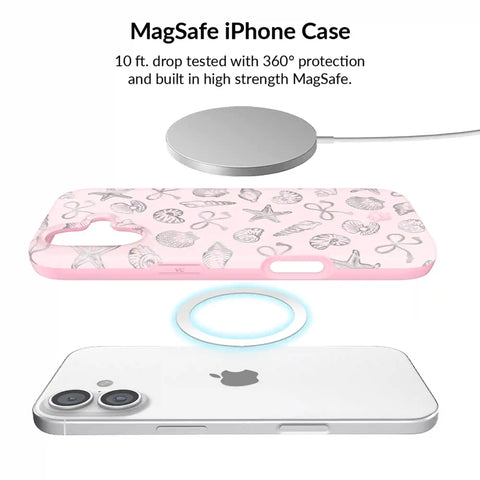 Pink Coastal Seashells iPhone Bundle Set