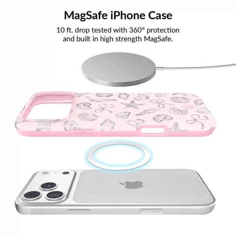 Pink Coastal Seashells iPhone Bundle Set