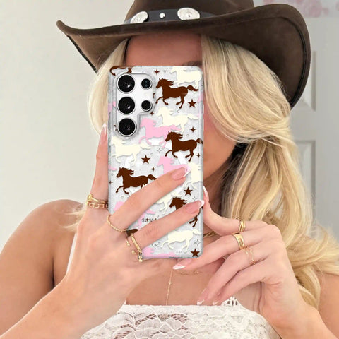 Pink Pony Glitter Samsung Case