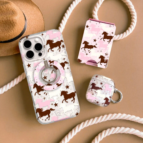Pink Pony Glitter iPhone Case