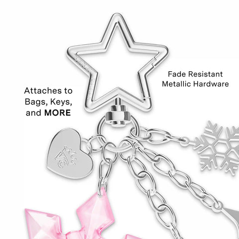 Pink Snowflake Bag Charm