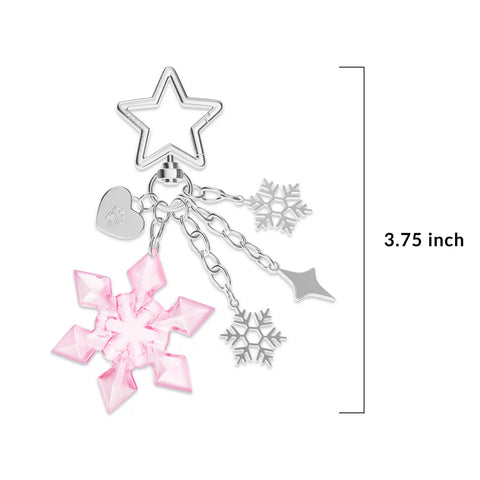 Pink Snowflake Bag Charm