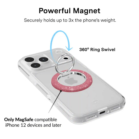 Pink Stardust Glitter MagSafe Grip Ring