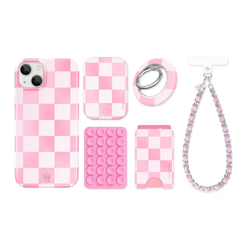 Pink Vibe Checker iPhone Bundle Set