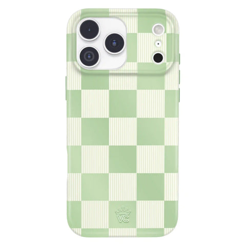 Pistachio Vibe Checkered iPhone Case