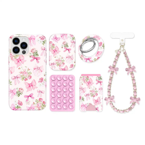 Posie Pink Bows iPhone Bundle Set