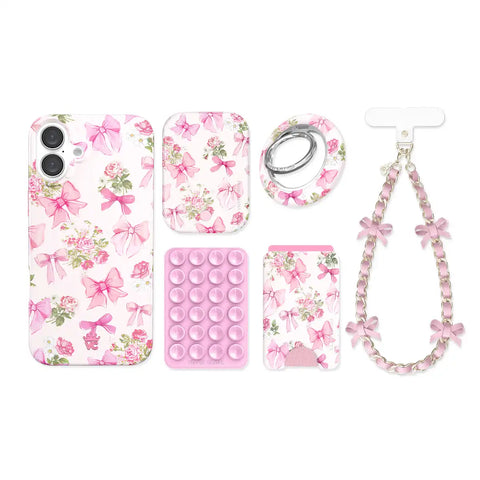 Posie Pink Bows iPhone Bundle Set