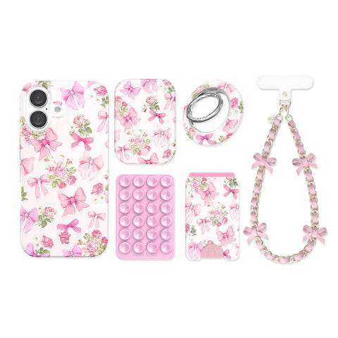 Posie Pink Bows iPhone Bundle Set