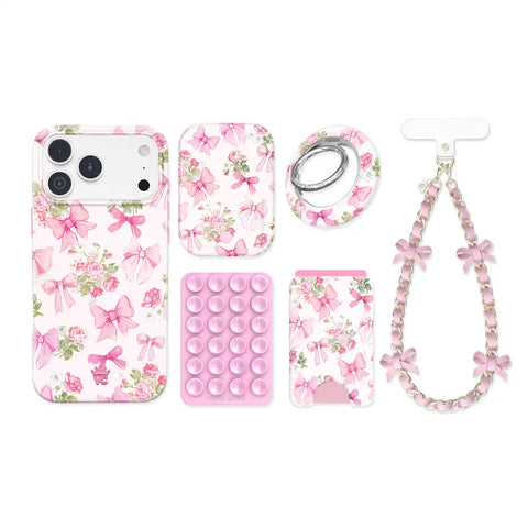 Posie Pink Bows iPhone Bundle Set