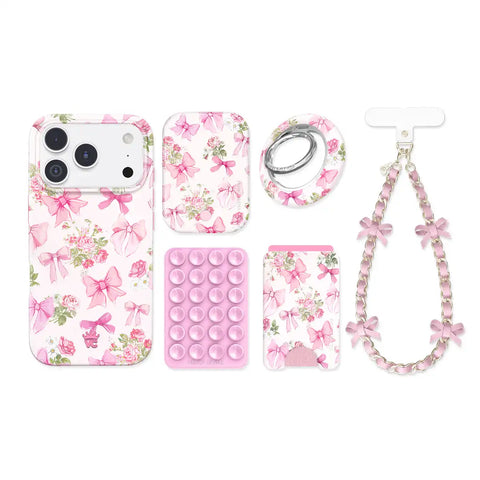 Posie Pink Bows iPhone Bundle Set