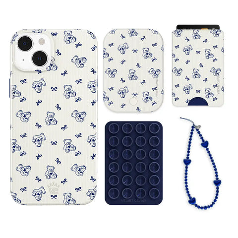 Preppy Teddy iPhone Bundle Set - Wallet